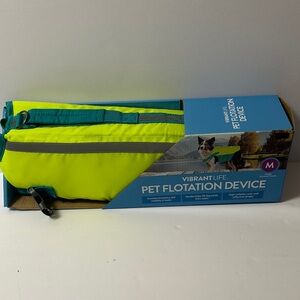 Vibrant Pet Flotation Device in Neon Yellow and Blue